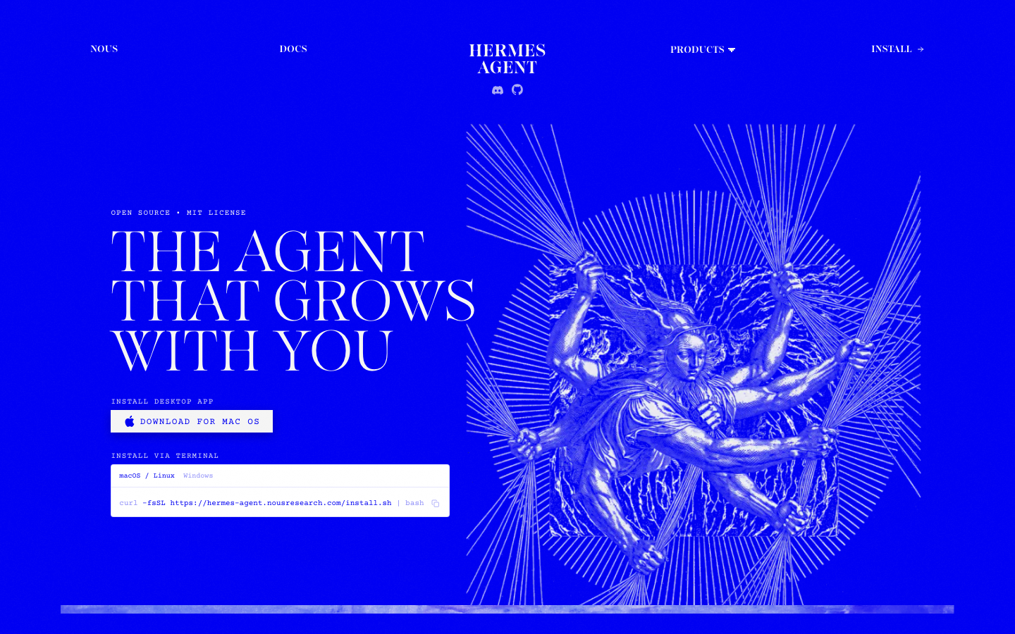 Trang chủ Hermes Agent — The Agent That Grows With You